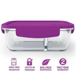 Bentgo Glass 2 Compartment Container Purple BGO-GLSM-PRP