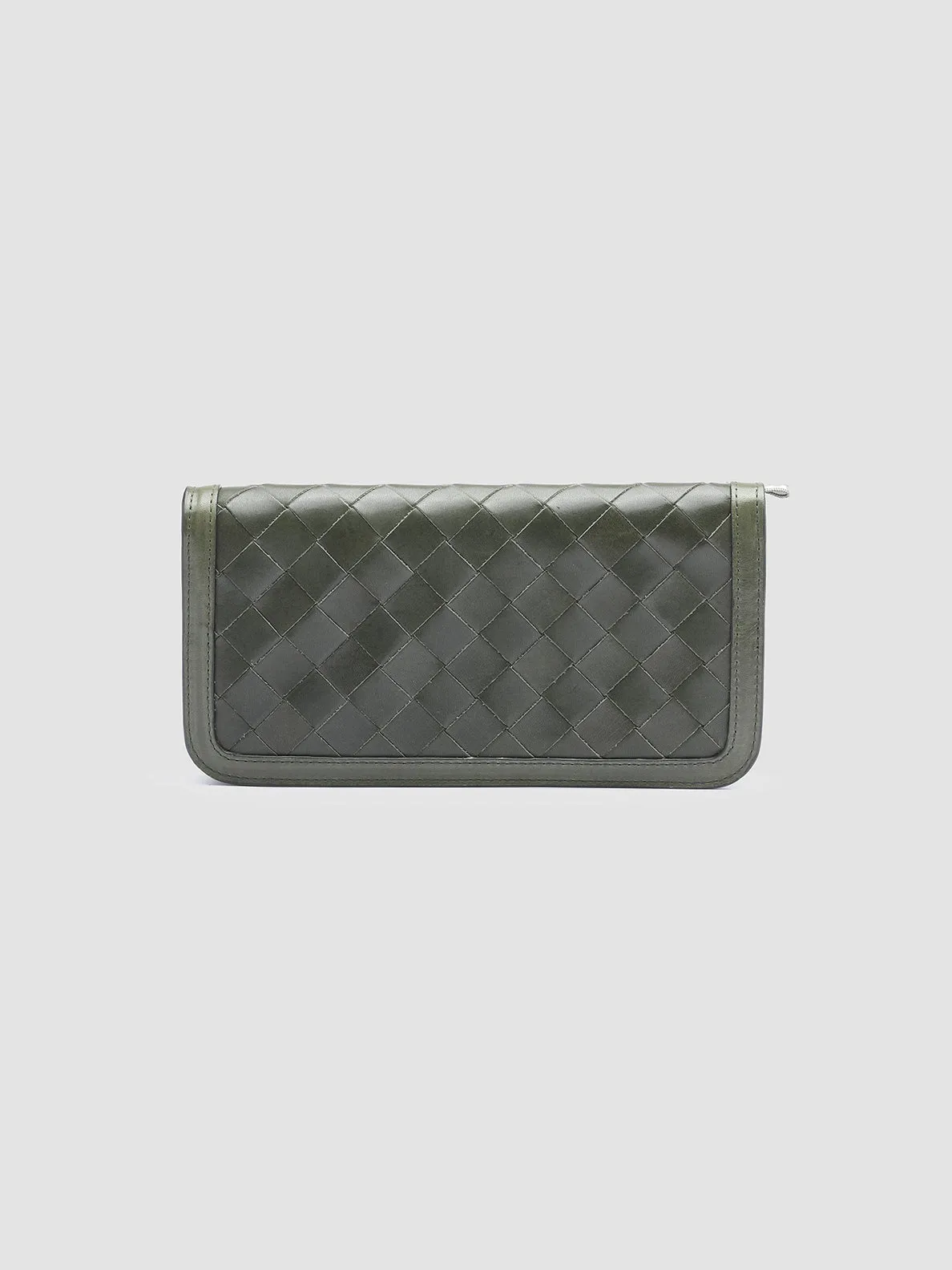 BERGE’ 101 - Green Woven Leather Wallet