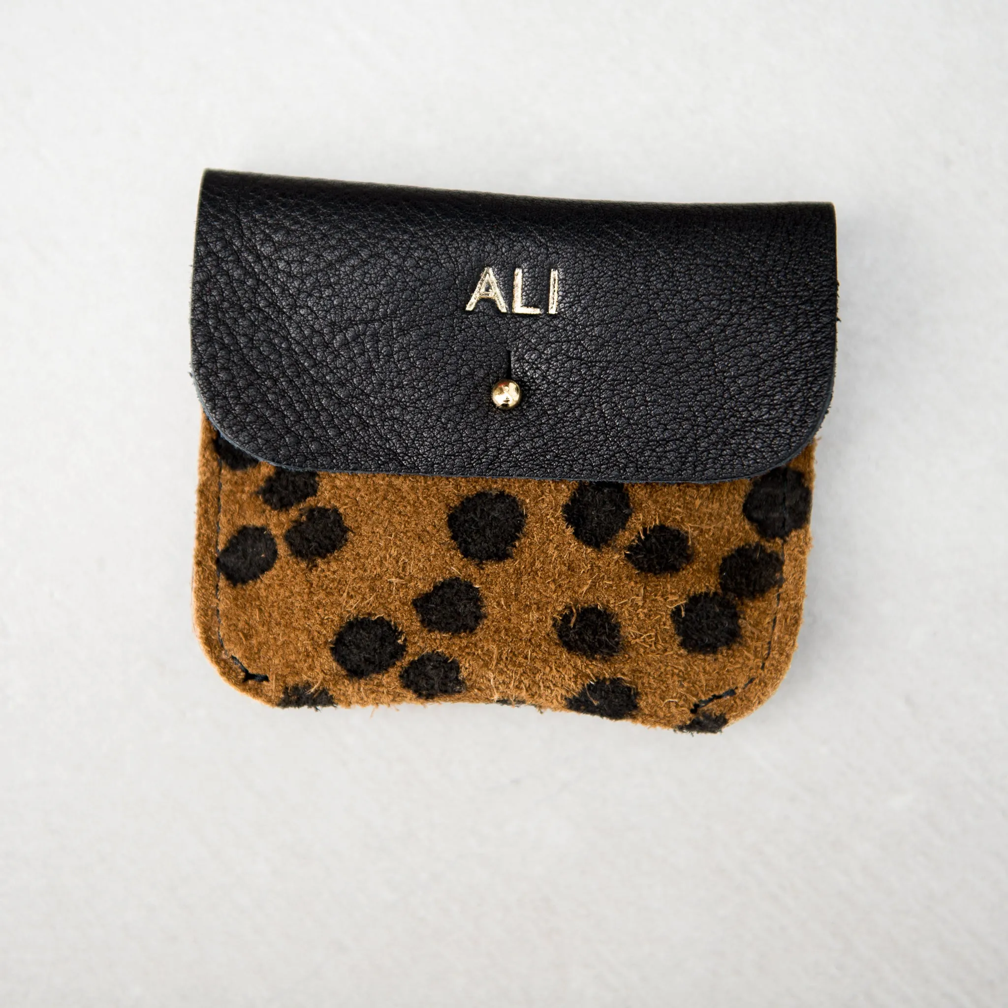 BLACK   CHEETAH COIN/CARD PURSE