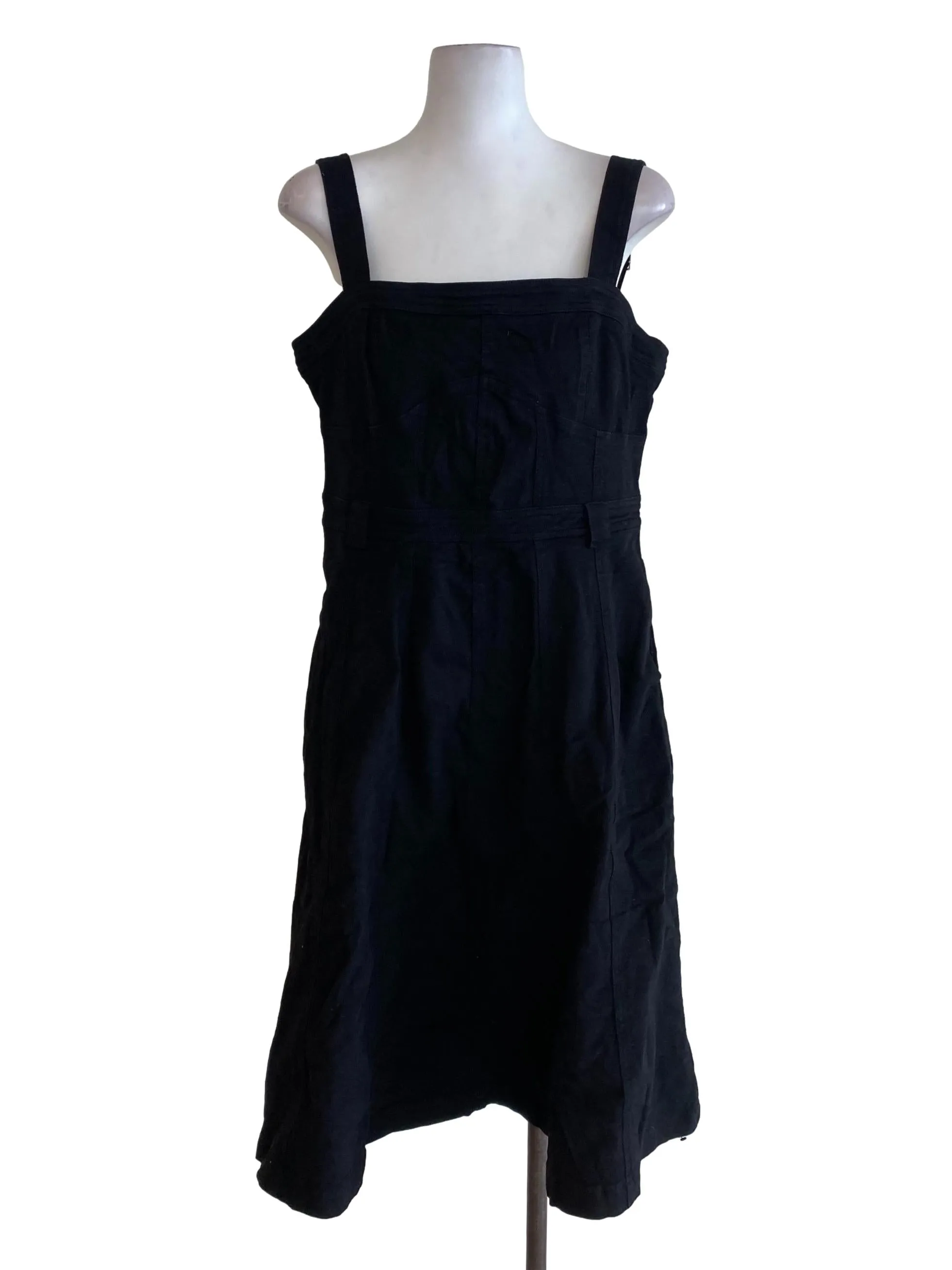 Black Corduroy Empire Dress