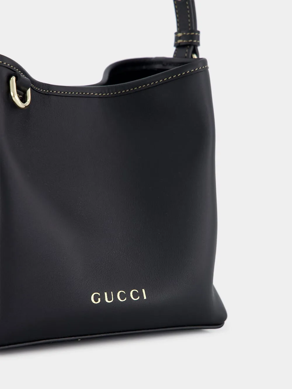 Black GG Emblem Mini Bucket Bag