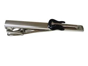 Black Guitar Musical Instrument Square Tie Clip