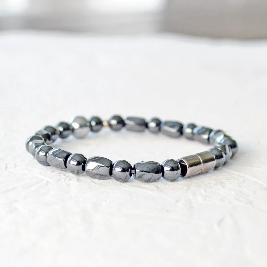 Black/Silver Magnetic Bracelet for Pain
