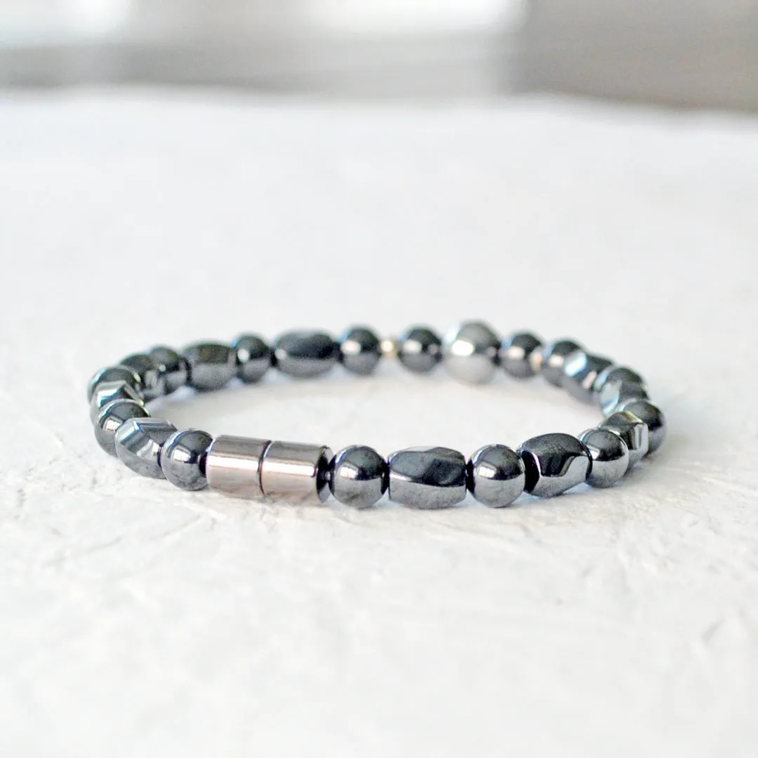 Black/Silver Magnetic Bracelet for Pain