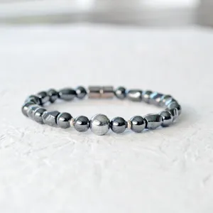 Black/Silver Magnetic Bracelet for Pain