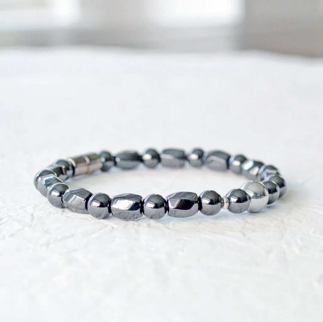Black/Silver Magnetic Bracelet for Pain