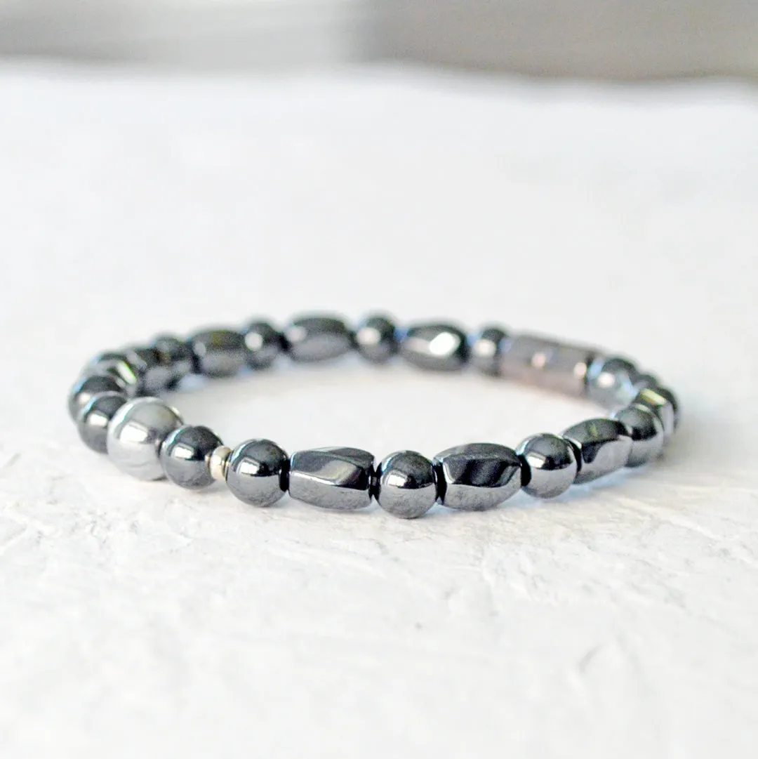 Black/Silver Magnetic Bracelet for Pain