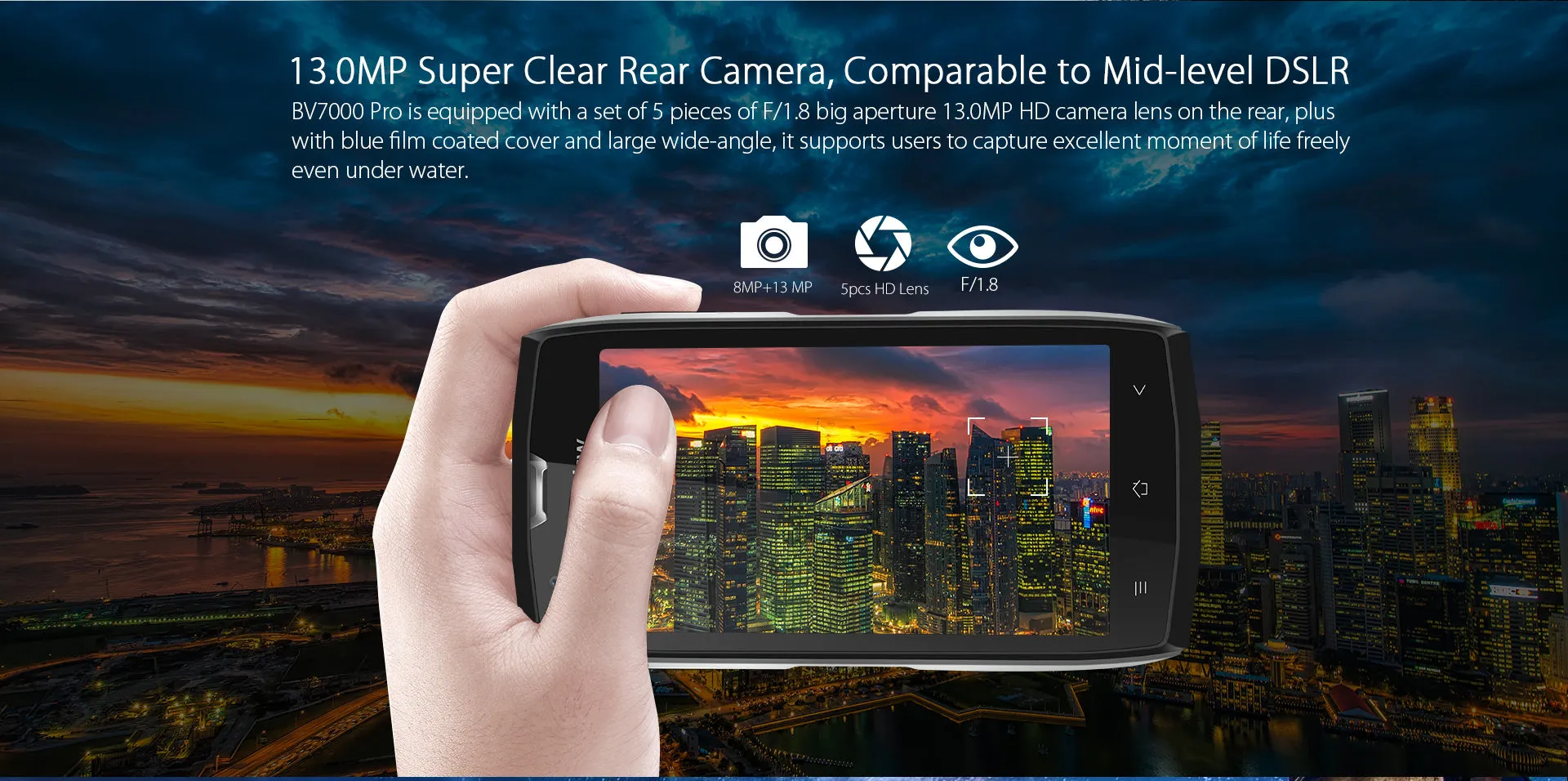 Blackview BV7000 Pro Smartphone - IP68, MT6750T Octa-core, 5.0 Inch, 4GB RAM 64GB ROM, Fingerprint - Gold