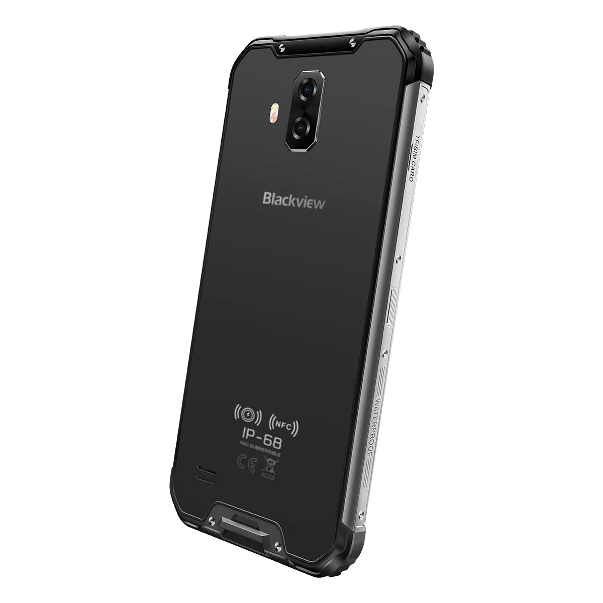 Blackview BV9600 Pro IP68 Waterproof Mobile Phone Helio P60 6GB   128GB 19:9 6.21"" FHD AMOLED NFC Android 8.1 5580mAh Silver