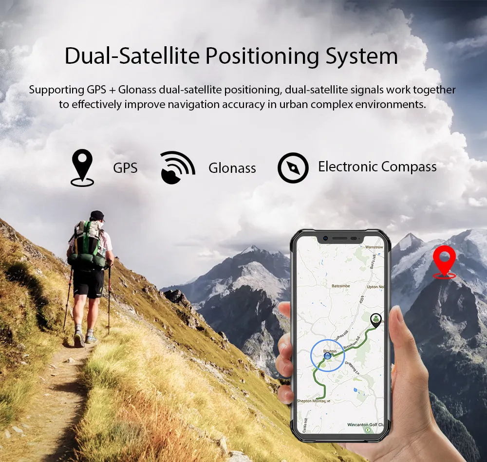 Blackview BV9600 Pro IP68 Waterproof Mobile Phone Helio P60 6GB   128GB 19:9 6.21"" FHD AMOLED NFC Android 8.1 5580mAh Silver