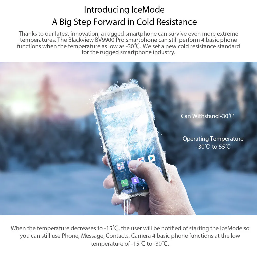 Blackview BV9900 Pro Thermal Camera Mobile Phone Helio P90 Octa Core 8GB 128GB IP68 Rugged Smartphone 48MP Quad Rear Camera Silver_European regulations