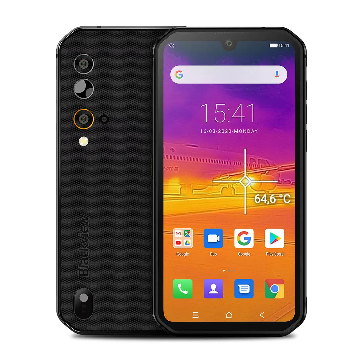 Blackview BV9900 Pro Thermal Camera Mobile Phone Helio P90 Octa Core 8GB 128GB IP68 Rugged Smartphone 48MP Quad Rear Camera Silver_European regulations