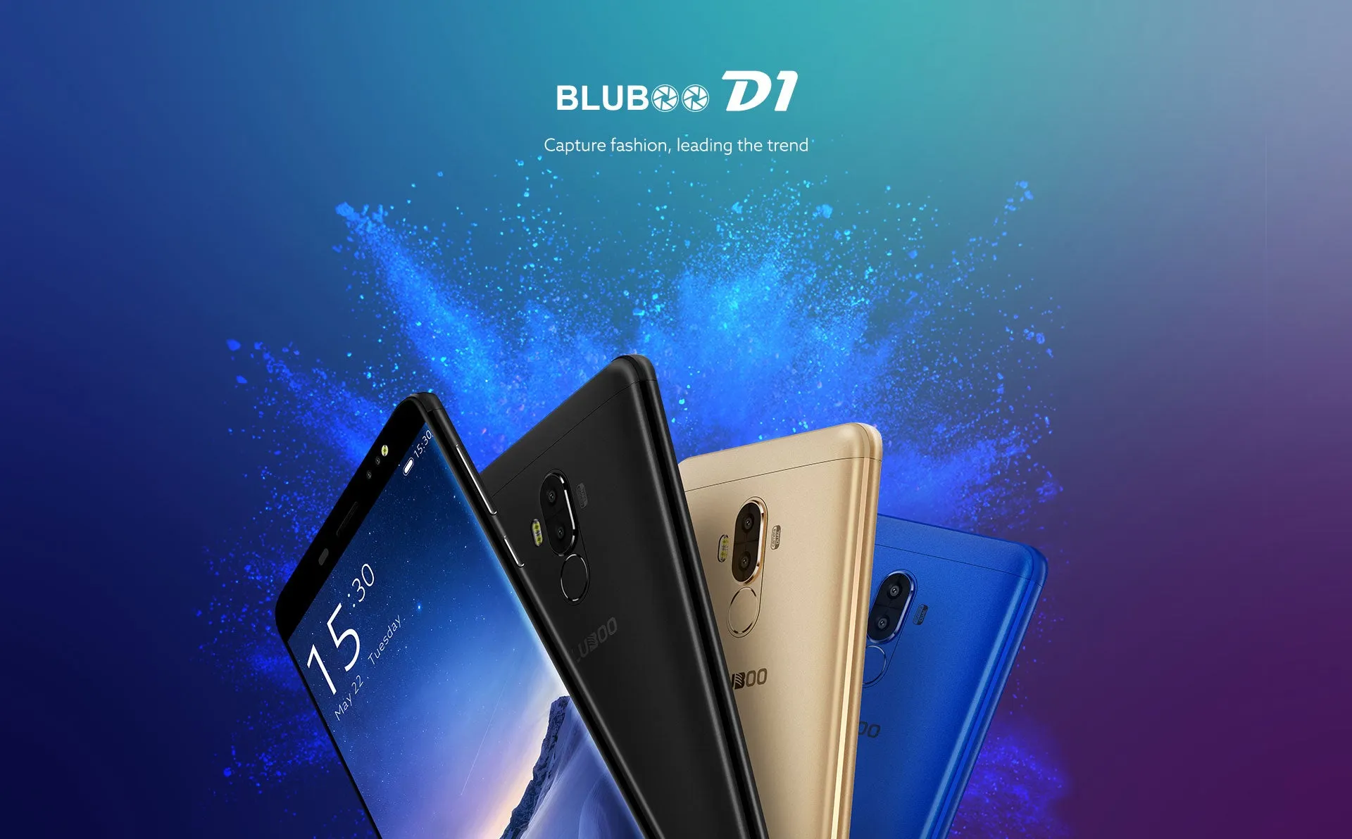 Bluboo D1 5.0'' 3G Smartphone HD 8MP Dual Back Camera MTK6580 Quad Core 2G RAM 16G ROM Android 7.0 Nougat 2600mAh Mobile Phone