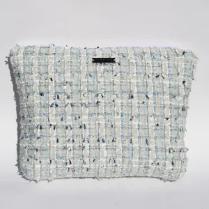 Blue Tweed Travel Zipper Pouch