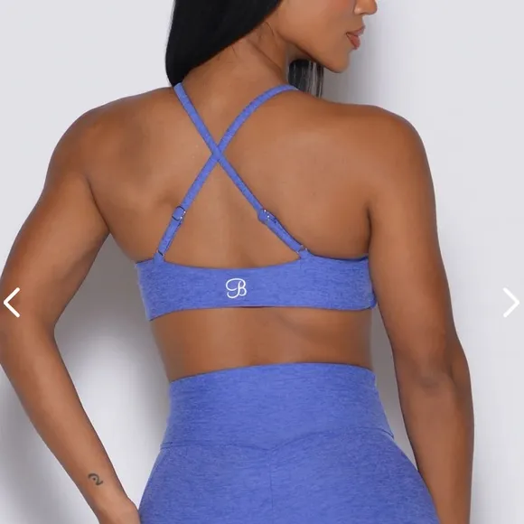 Bombshell Sportswear Twist Mini Bra, Violet Blue