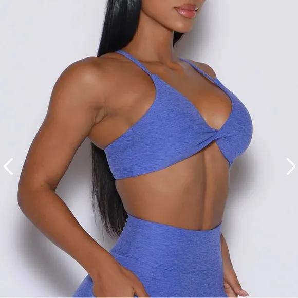 Bombshell Sportswear Twist Mini Bra, Violet Blue