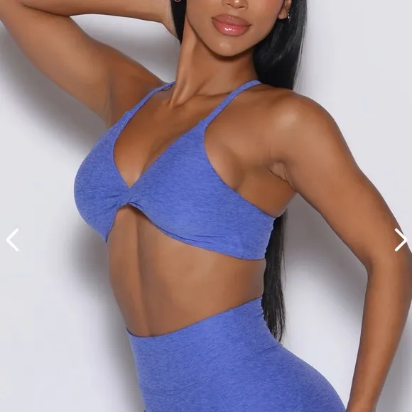 Bombshell Sportswear Twist Mini Bra, Violet Blue