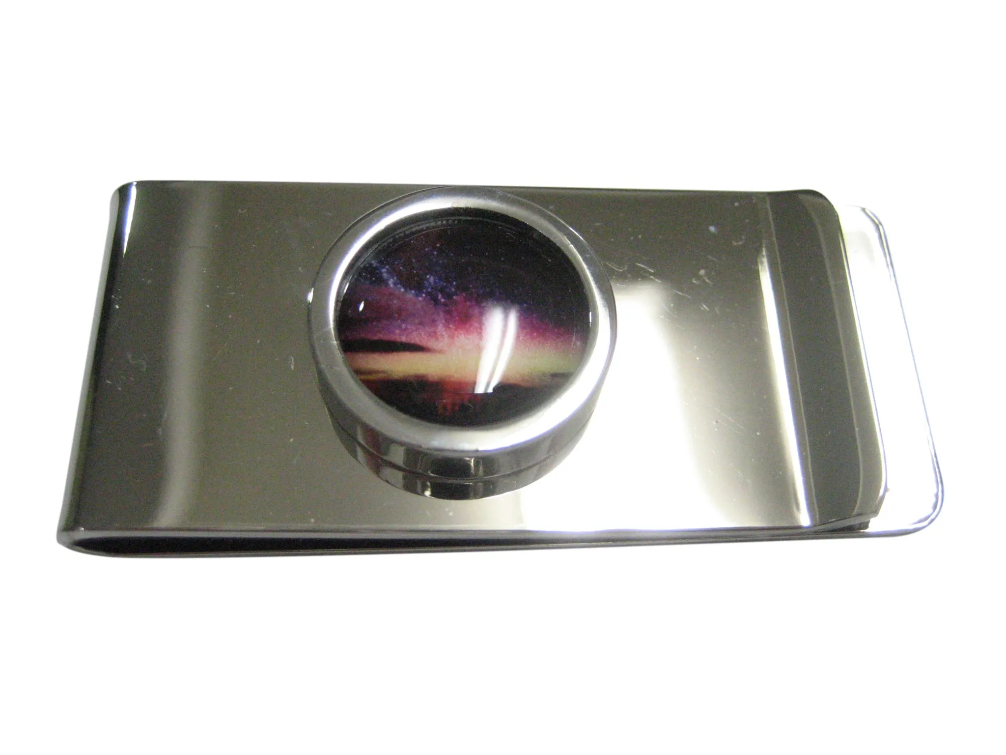 Bordered Colorful Deep Space Gas Nebula Money Clip
