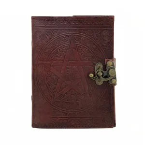 Brown Pentacle Leather Blank Book with Latch