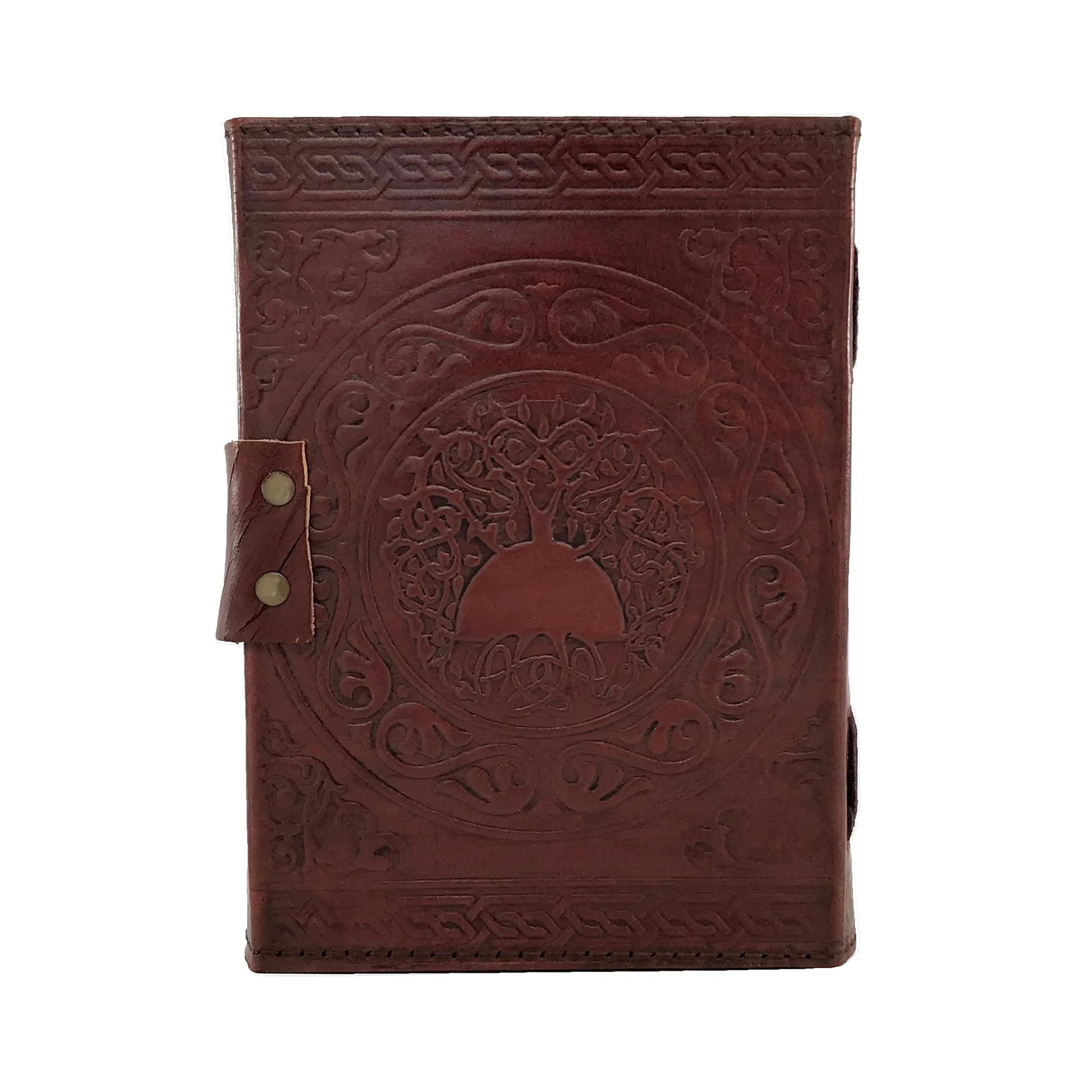 Brown Pentacle Leather Blank Book with Latch