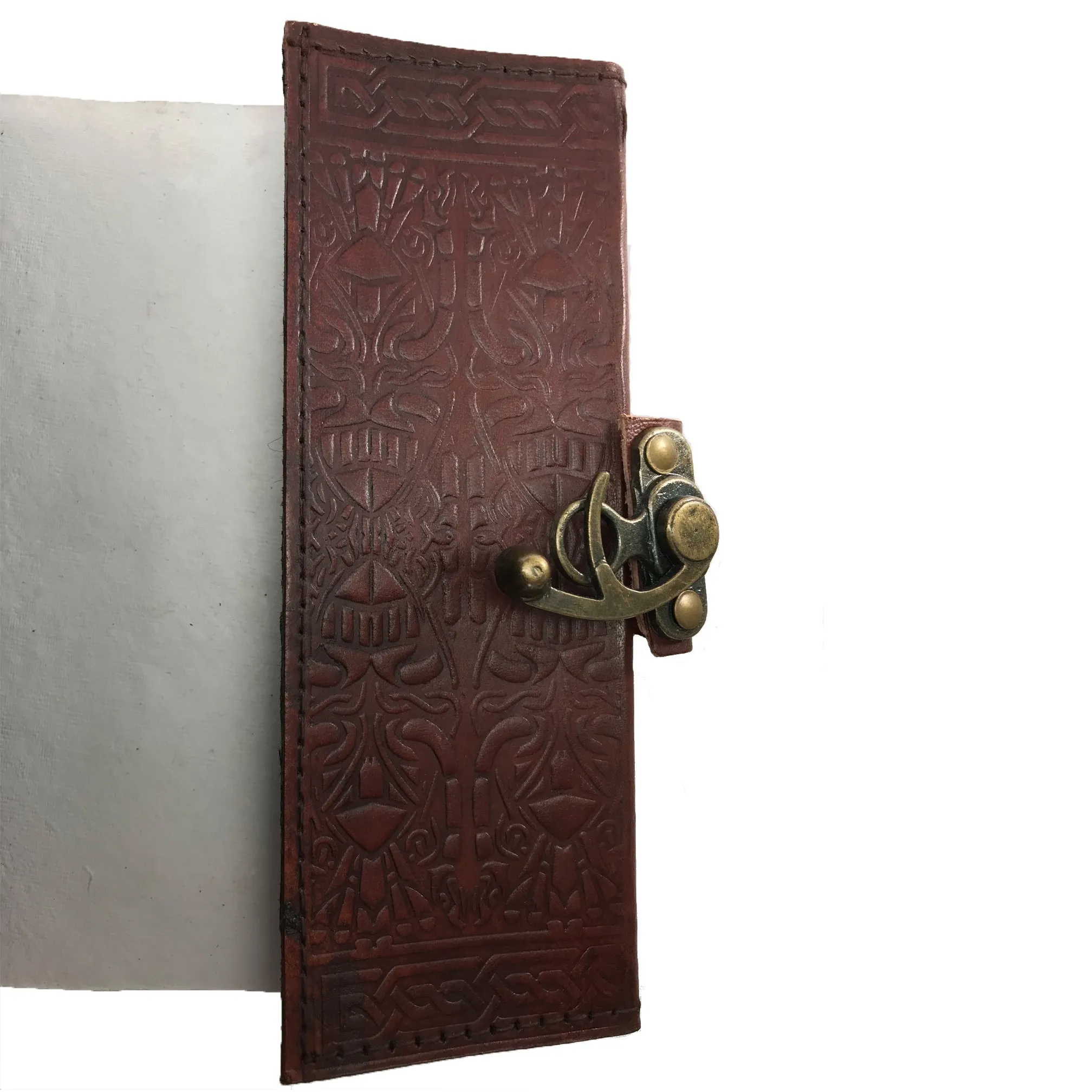 Brown Pentacle Leather Blank Book with Latch