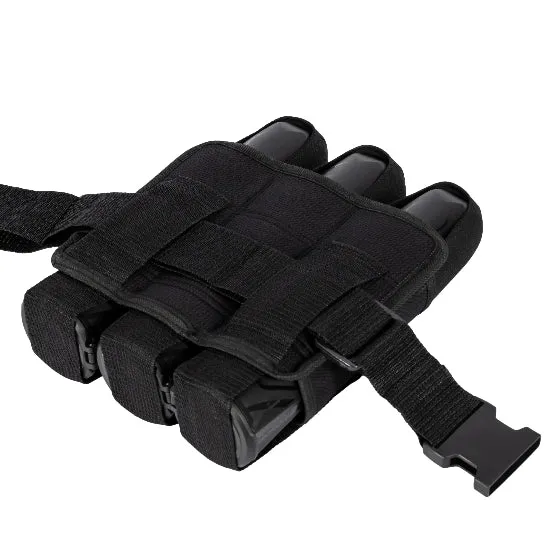 BSX 3 Pod Paintball Pouch with Belt - Black
