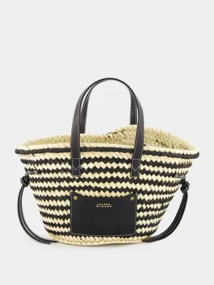 Cadix Mini Raffia Leather Basket