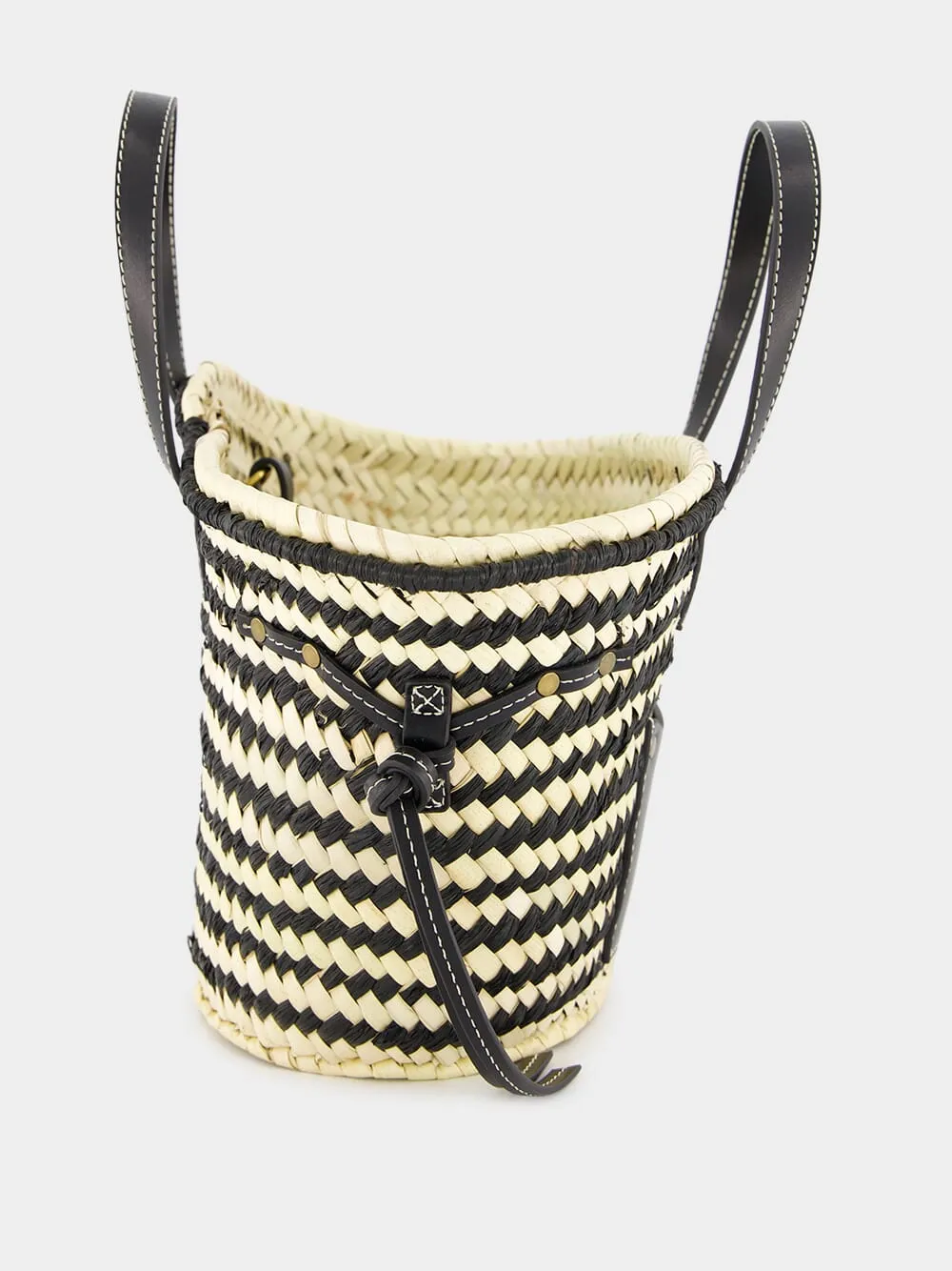 Cadix Mini Raffia Leather Basket