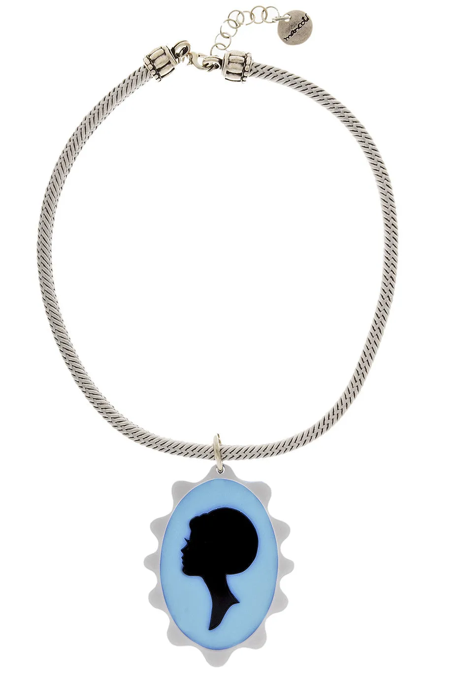 CAMAFEO Light Blue Silk Cord Pendant