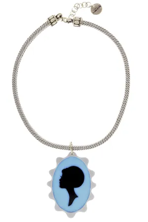CAMAFEO Light Blue Silk Cord Pendant