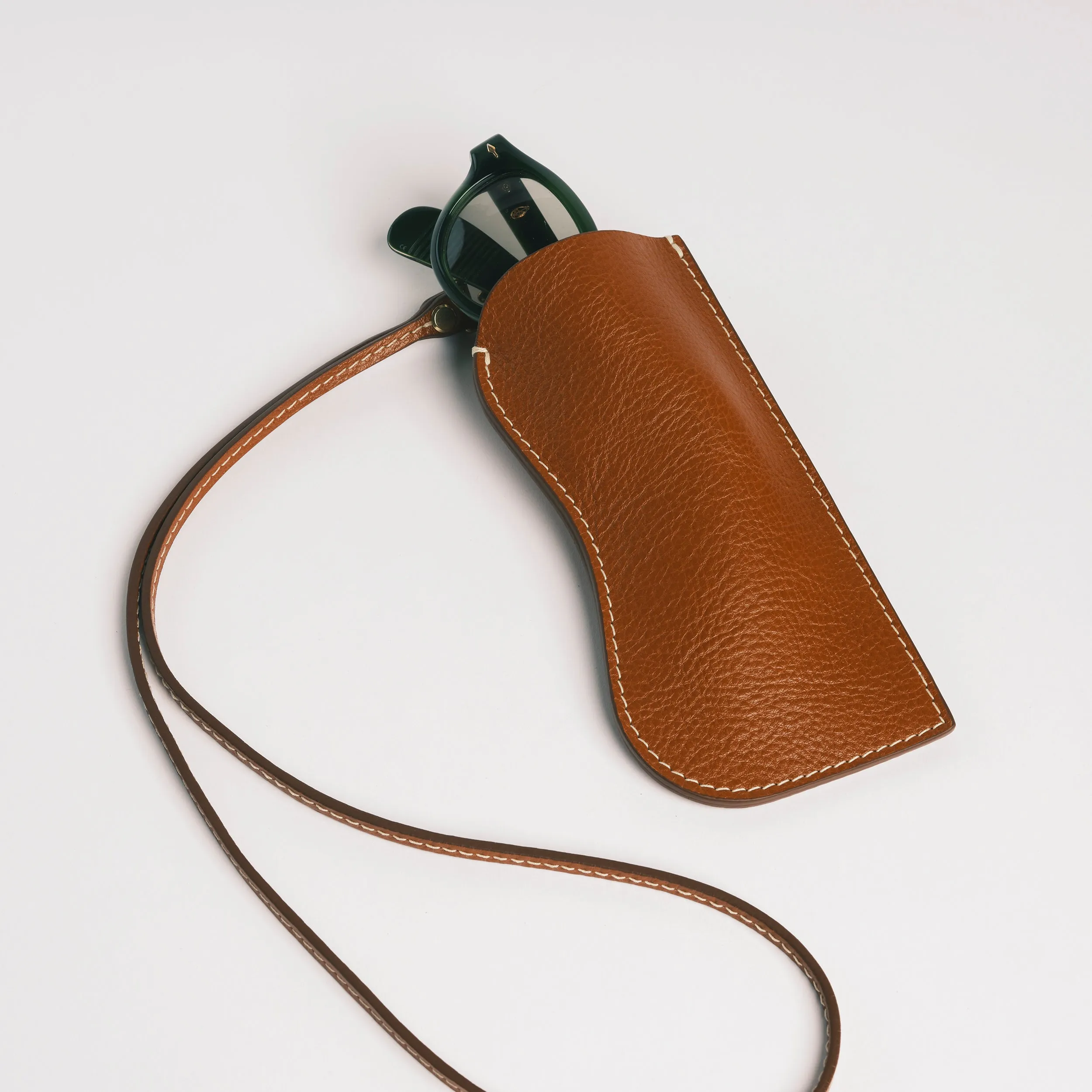Ceci Sunglass Case in Leather Brown