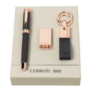 CERRUTI 1881 NPKMR914N-Set Zoom (rollerball pen, moneyclip & key ring)
