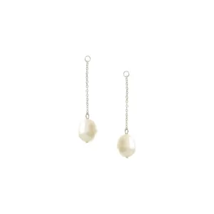 Chain Pearl Danglers in Silver