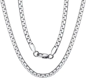ChainsPro Stainless Steel Flat Box Chain Male Necklace 18 Inch 4/6mm Hip Hop Jewelry