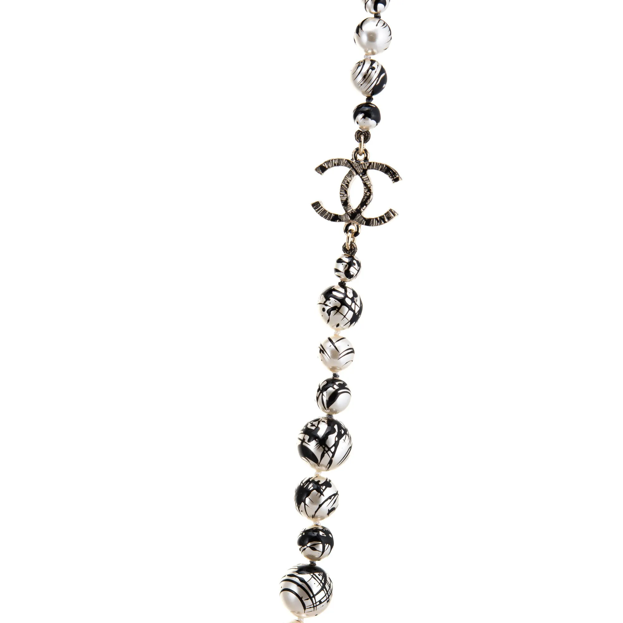 Chanel 2013 Graffiti Necklace CC Logo 42" Strand Pollack Splatter