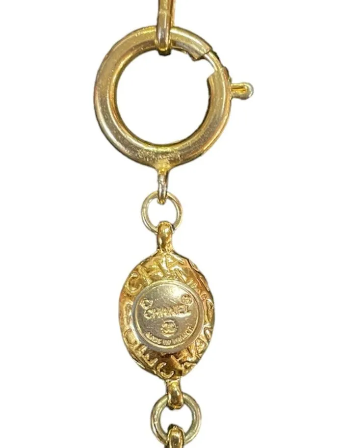 Chanel Gold Tone Logo Demi Parure with Coco Chanel Portrait