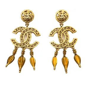 Chanel Vintage Rare Gold Dreamcatcher Earrings