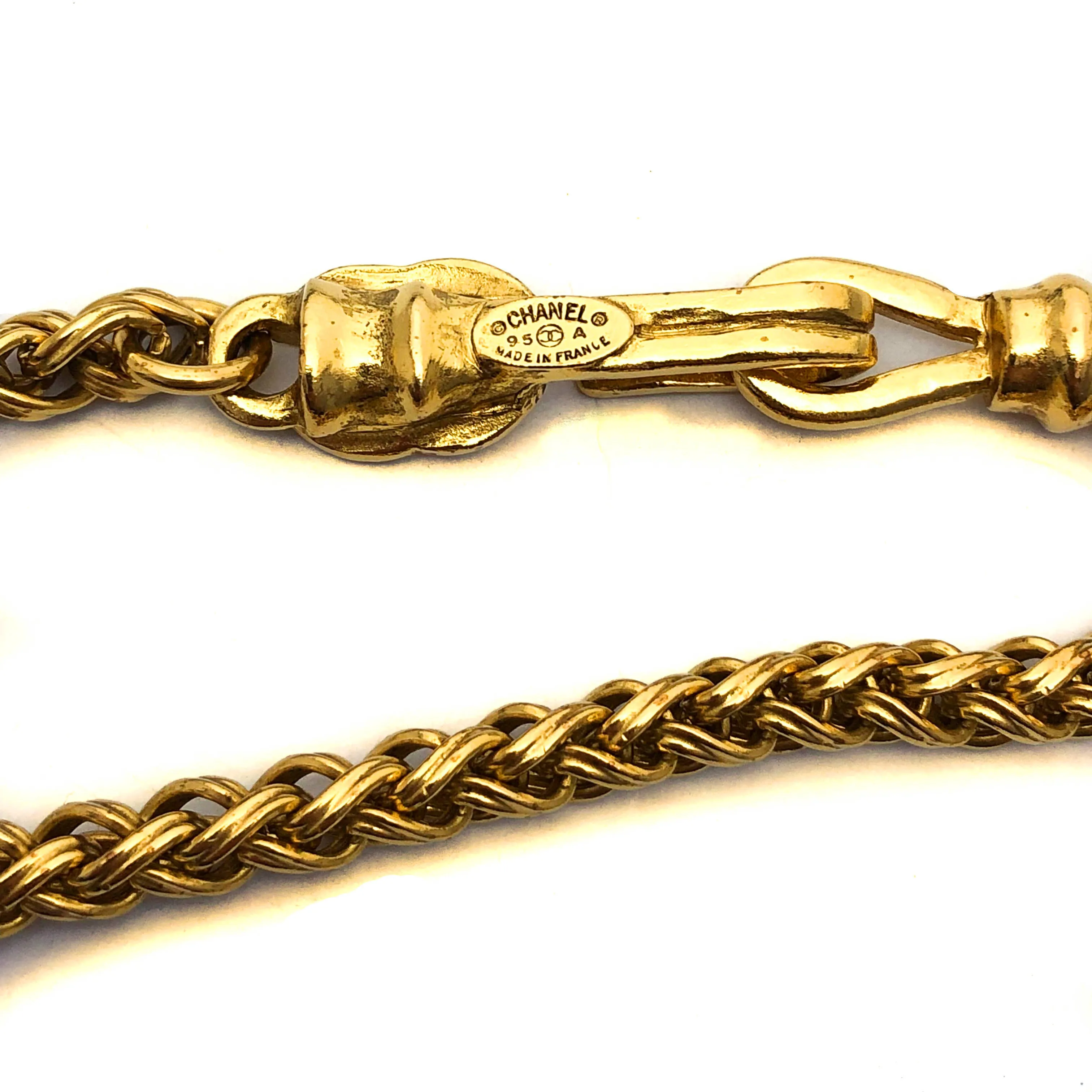 Chanel Vintage Rare Logo Cross Necklace