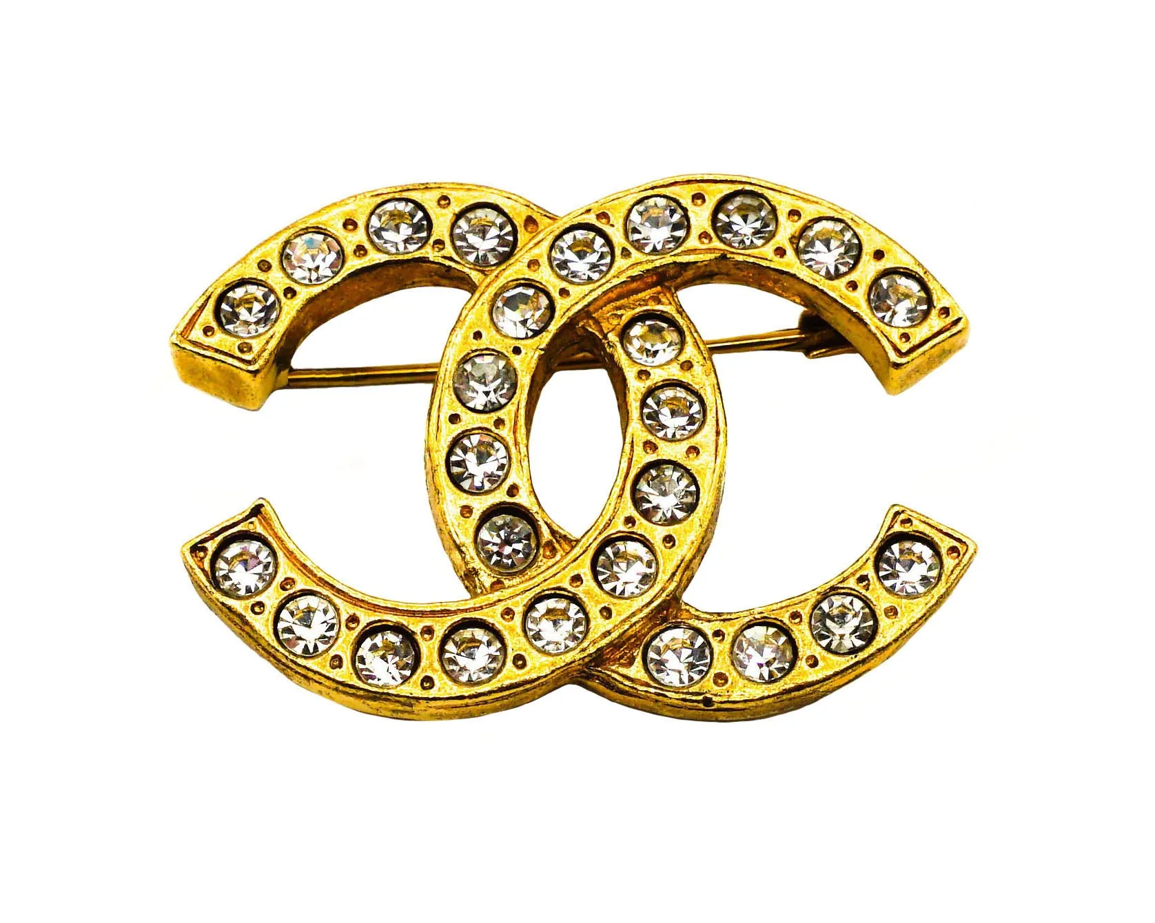 Chanel Vintage Rare Rhinestone Pin