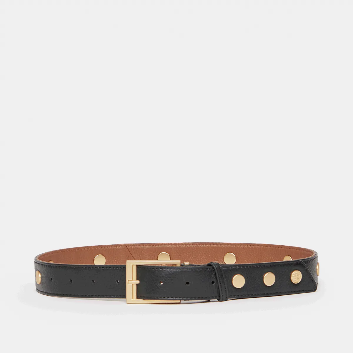 Charlie Rev Riveted | Black/Mahogany Pebble/Brushed Gold | Med