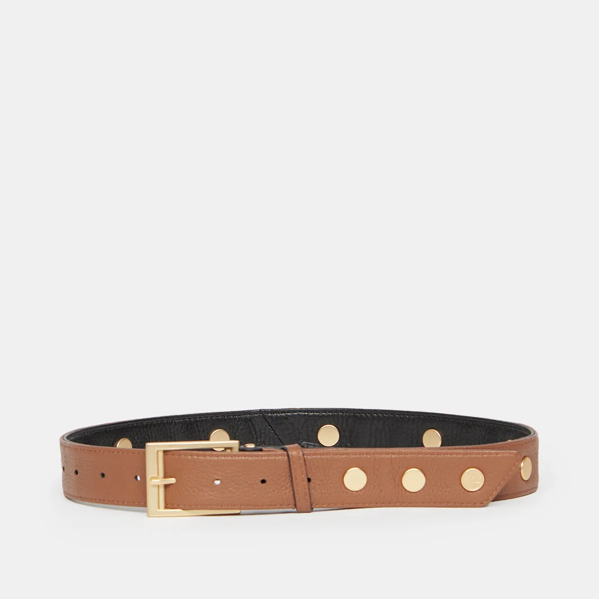 Charlie Rev Riveted | Black/Mahogany Pebble/Brushed Gold | Med
