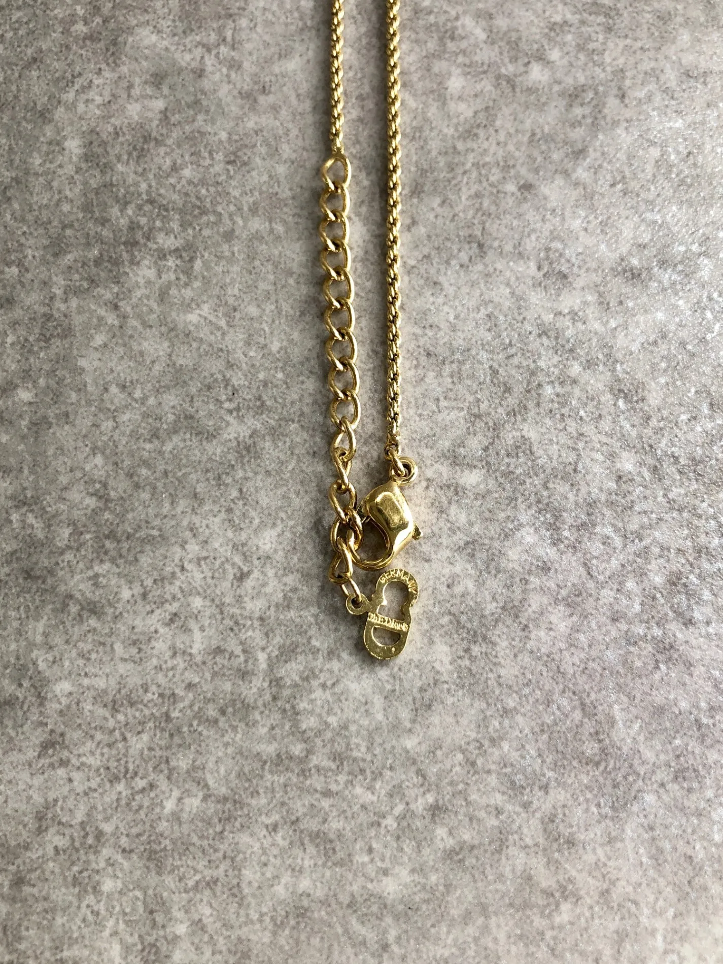 Christian Dior CD Logo Rhinestone Necklace Gold Vintage gfuupy