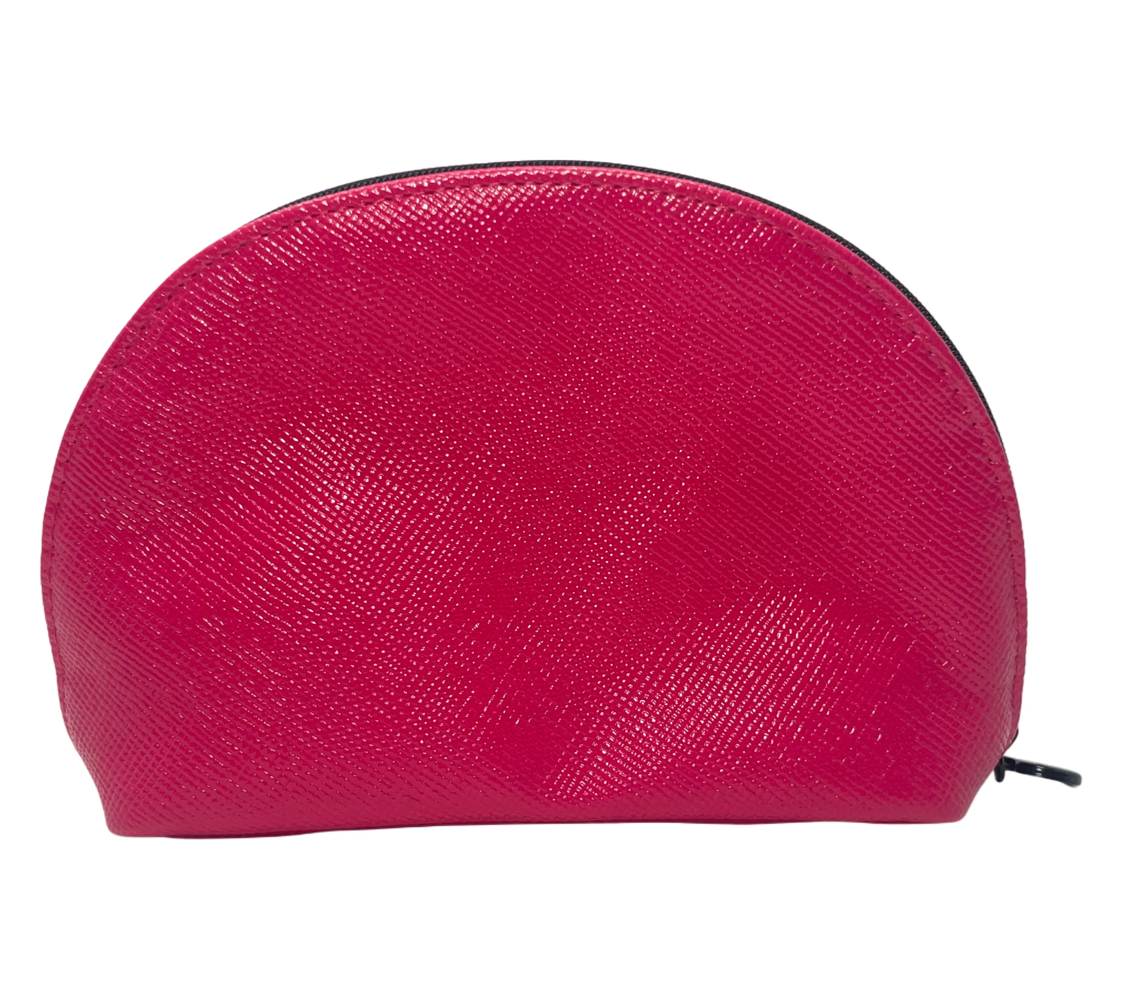 Christian Dior Fuchsia Makeup Bag with CD Zip-pull