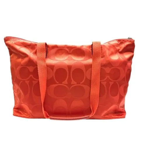 Coach Orange Tote Bag With Detachable Pouch