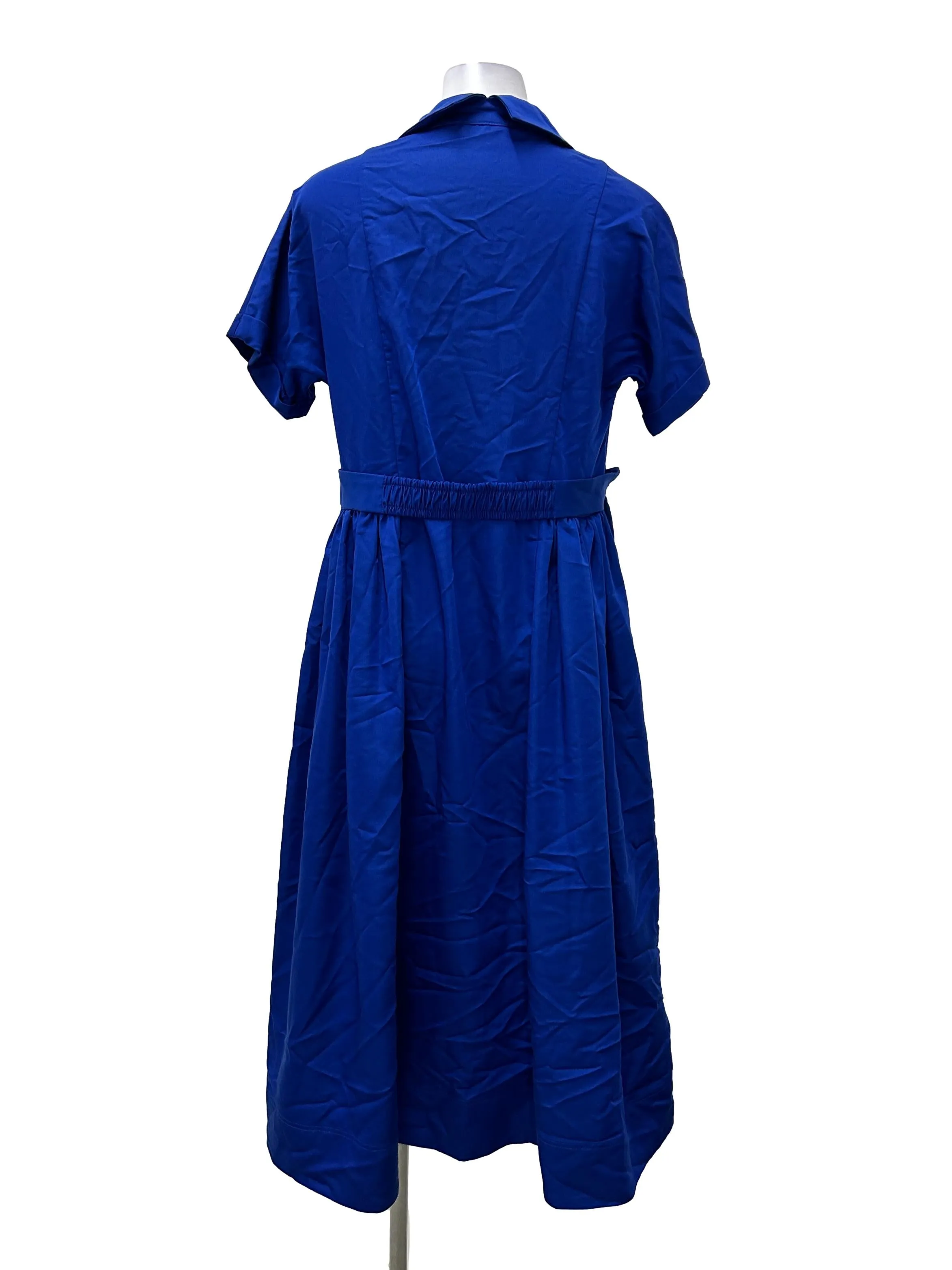 Cobalt Blue Puff Sleeve Dress