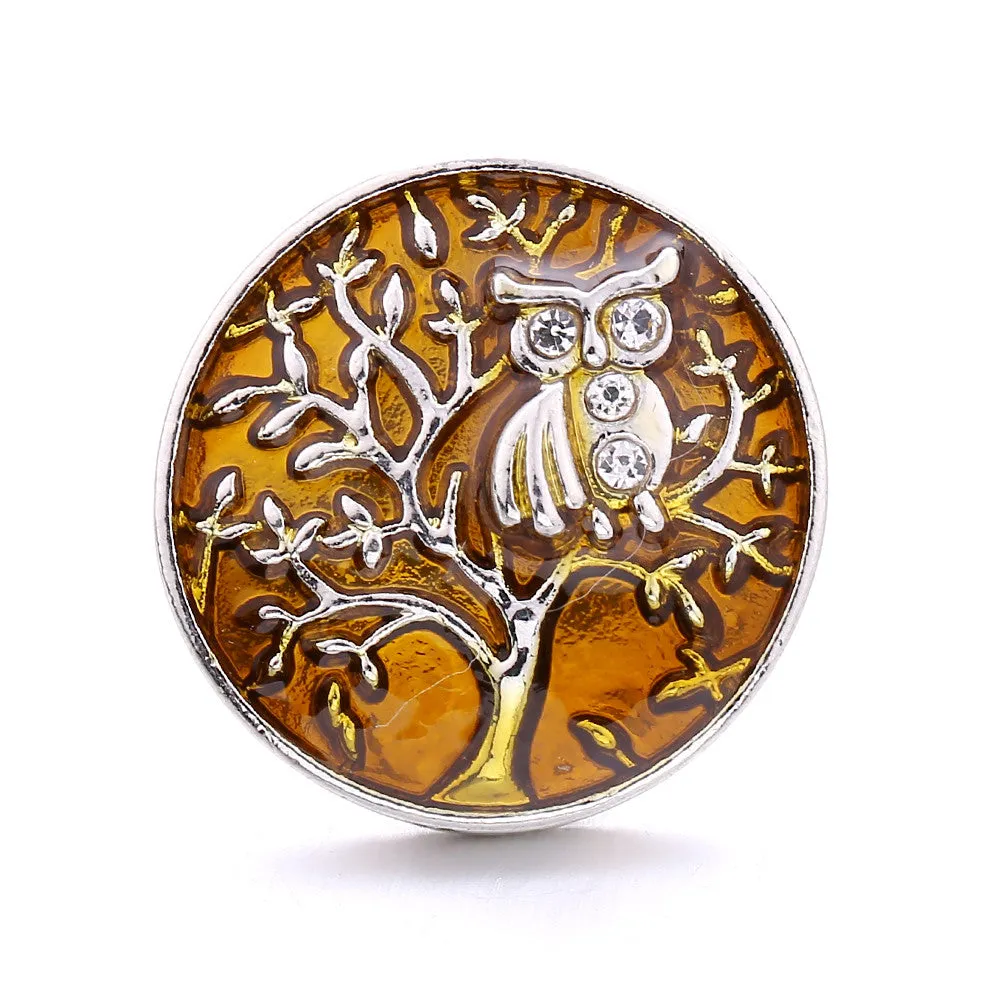 Colored Owl in Tree Jewelry Snap