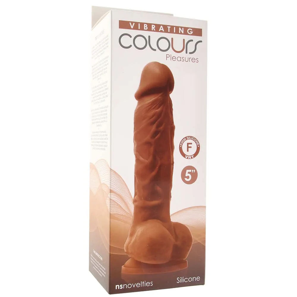 Colours Pleasures Vibrating 5" Dildo - Brown