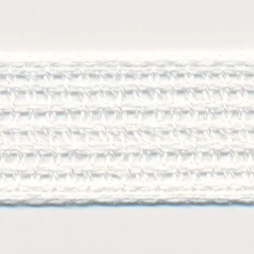 Cotton Mesh Ribbon #01 White