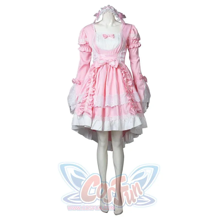 Court Maid Lace Trim Bow Princess Lolita Kawaii Dress mp006100