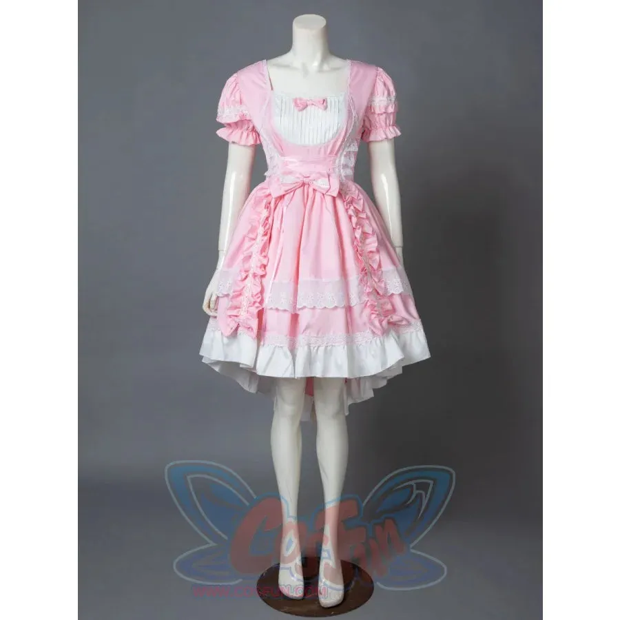 Court Maid Lace Trim Bow Princess Lolita Kawaii Dress mp006100